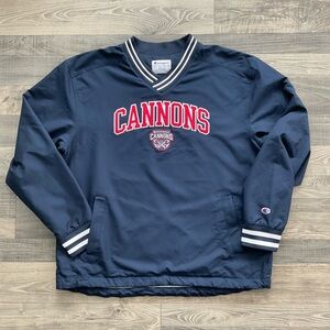 Champion Boston Cannons Scout Jacket Men’s LARGE Navy Blue Sewn On Graphics